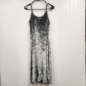 NEW ATM Drapey Velvet Slip Dress XS Grey